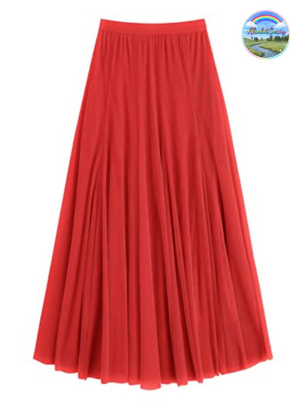 Women's Tulle Skirt Elastic High Waist Layered Pleated Mesh A-Line Midi
